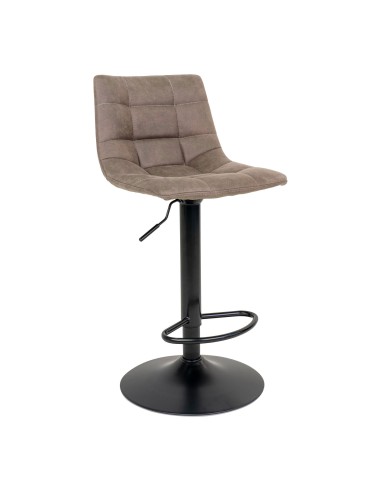 Chaise de Bar MIDDELFART - Microfibre marron clair avec pieds noirs - 1001300 - House Nordic