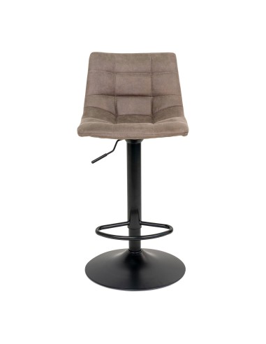 Chaise de Bar MIDDELFART - Microfibre marron clair avec pieds noirs - 1001300 - House Nordic