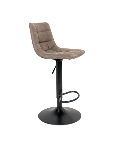 Chaise de Bar MIDDELFART - Microfibre marron clair avec pieds noirs - 1001300 - House Nordic