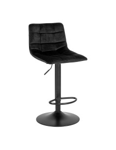 Chaise de Bar MIDDELFART - Velours noir avec pieds noirs - 1001304 - House Nordic