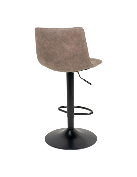 Chaise de Bar MIDDELFART - Microfibre marron clair avec pieds noirs - 1001300 - House Nordic
