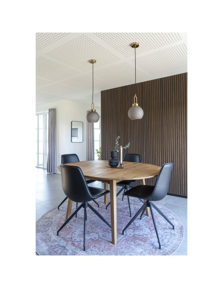 Chaise de Salle à Manger MONACO - Tissu PU noir avec rotation - 1001281 - House Nordic