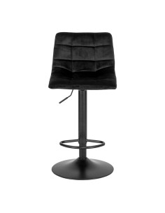 Chaise de Bar MIDDELFART - Velours noir avec pieds noirs - 1001304 - House Nordic 2