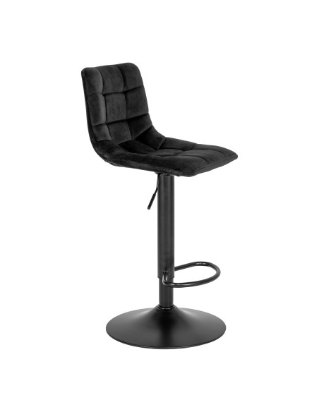 Chaise de Bar MIDDELFART - Velours noir avec pieds noirs - 1001304 - House Nordic