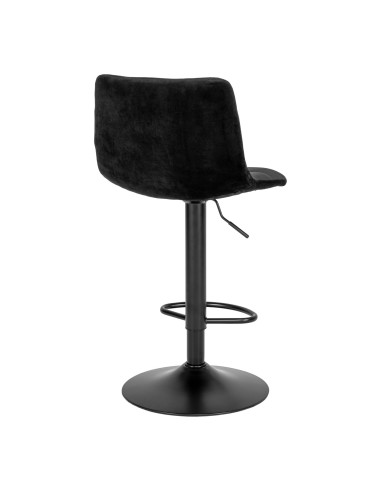 Chaise de Bar MIDDELFART - Velours noir avec pieds noirs - 1001304 - House Nordic