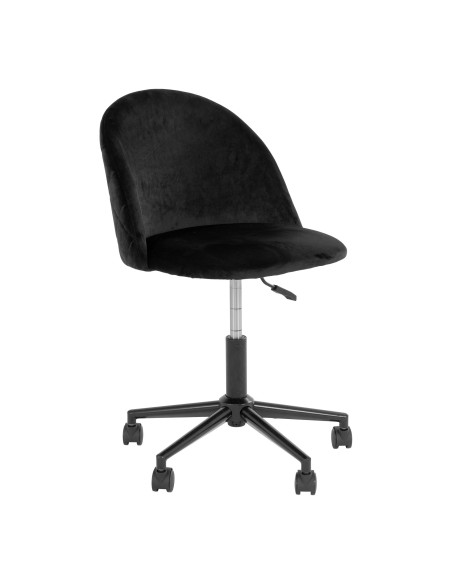 Chaise de Bureau Geneve - Velours Noir - 1201090 - House Nordic
