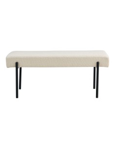 Banc Swindon - Boucle blanche avec pieds noirs, 100x36x42,5 cm - 1401302 - House Nordic