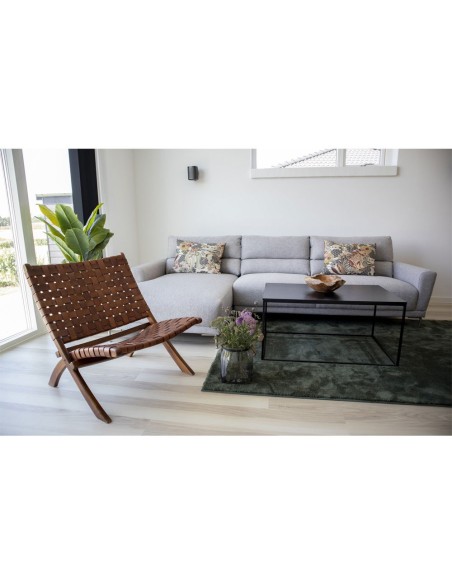 Chaise Pliante PERUGIA - Cuir marron avec pieds en bois de teck - 1101290 - House Nordic