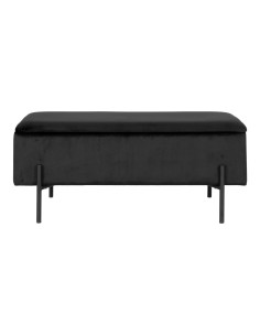 Banc WATFORD - Banc en velours noir avec rangement HN1207 - 1409060 - House Nordic
