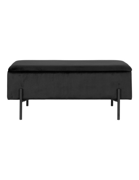 Banc WATFORD - Banc en velours noir avec rangement HN1207 - 1409060 - House Nordic