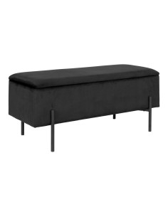Banc WATFORD - Banc en velours noir avec rangement HN1207 - 1409060 - House Nordic 2