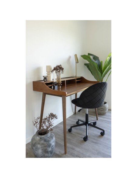 Chaise de Bureau Geneve - Velours Noir - 1201090 - House Nordic