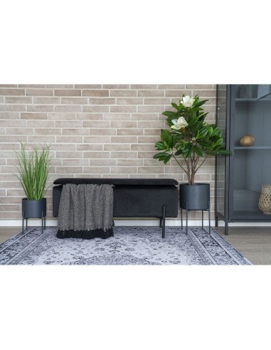 Banc WATFORD - Banc en velours noir avec rangement HN1207 - 1409060 - House Nordic