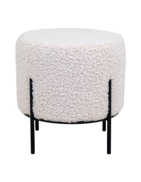 Pouf Alford - Fourrure synthétique blanche - 1501170 - House Nordic
