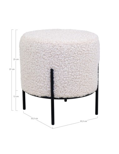 Pouf Alford - Fourrure synthétique blanche - 1501170 - House Nordic