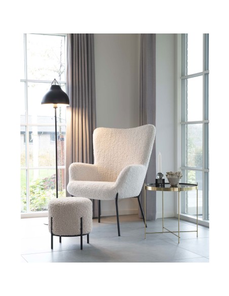 Pouf Alford - Fourrure synthétique blanche - 1501170 - House Nordic