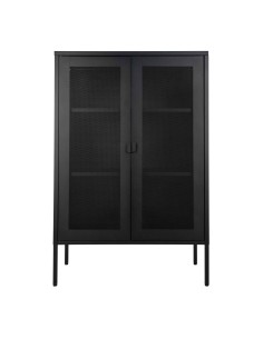 Vitrine Melbourne - Noir avec porte en maille - 3001080 - House Nordic