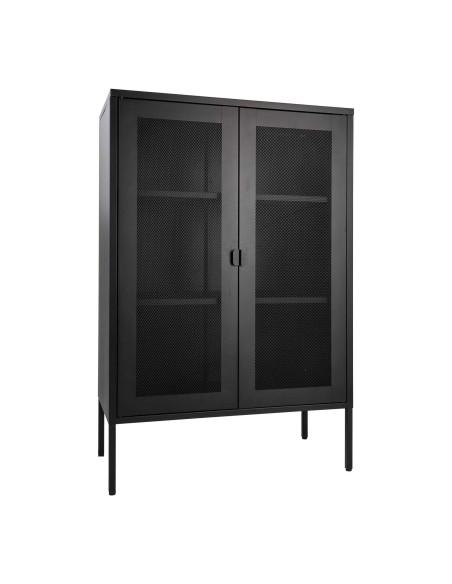 Vitrine Melbourne - Noir avec porte en maille - 3001080 - House Nordic