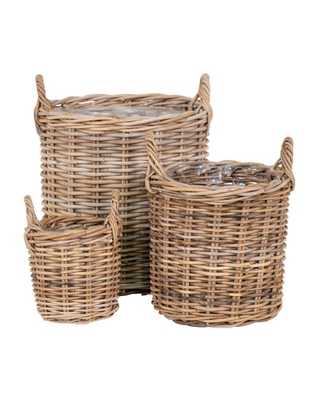 Ensemble de 3 Bacs Sema - Bacs ronds en kubu avec doublure - 4401300 - House Nordic