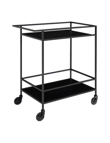 Chariot de Bar VITA - Cadre noir avec deux étagères noires 68 x 40 x 79 cm - 2101530 - House Nordic