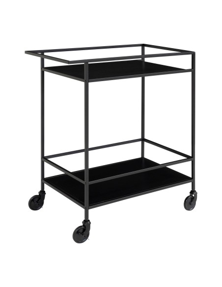 Chariot de Bar VITA - Cadre noir avec deux étagères noires 68 x 40 x 79 cm - 2101530 - House Nordic
