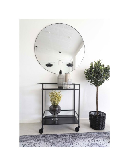 Chariot de Bar VITA - Cadre noir avec deux étagères noires 68 x 40 x 79 cm - 2101530 - House Nordic