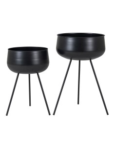 Pots de Fleurs Ardola - Ensemble de 2 pots en acier noir - 9001170 - House Nordic