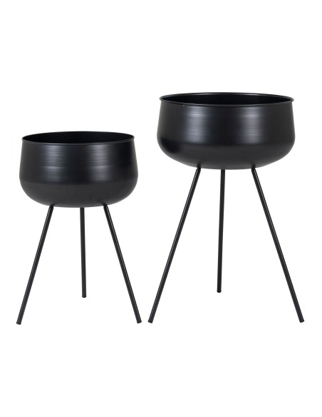 Pots de Fleurs Ardola - Ensemble de 2 pots en acier noir - 9001170 - House Nordic