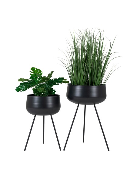 Pots de Fleurs Ardola - Ensemble de 2 pots en acier noir - 9001170 - House Nordic