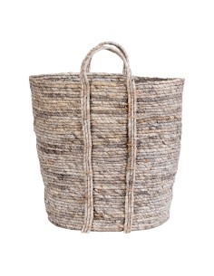 Panier Udine - Panier rond en feuille de maïs gris - 4401190 - House Nordic 2