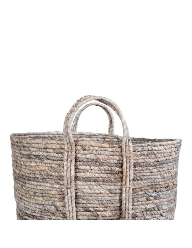 Panier Udine - Panier rond en feuille de maïs gris - 4401190 - House Nordic