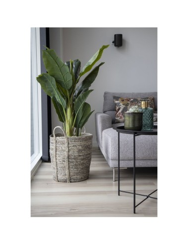 Panier Udine - Panier rond en feuille de maïs gris - 4401190 - House Nordic