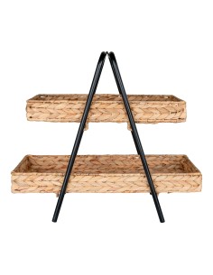 Plateau ALFARO - En jonc d'eau et métal, 42x23x43,5 cm - 4601036 - House Nordic