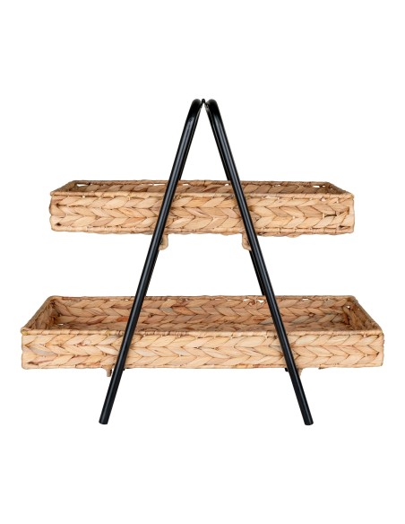 Plateau ALFARO - En jonc d'eau et métal, 42x23x43,5 cm - 4601036 - House Nordic