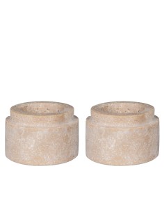 Support de Bougie Tea Light - Travertin naturel, ensemble de 2 - 4561049 - House Nordic 2