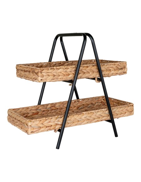 Plateau ALFARO - En jonc d'eau et métal, 42x23x43,5 cm - 4601036 - House Nordic