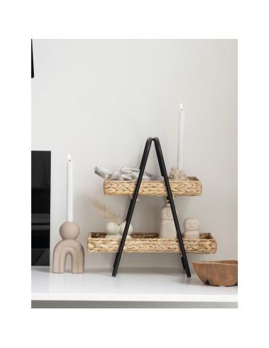 Plateau ALFARO - En jonc d'eau et métal, 42x23x43,5 cm - 4601036 - House Nordic