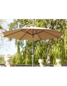 Parasol Houston - Avec manivelle et inclinaison, pied métal, sable, 300 cm - 7701155 - House Nordic 2