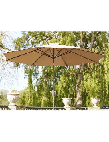 Parasol Houston - Avec manivelle et inclinaison, pied métal, sable, 300 cm - 7701155 - House Nordic