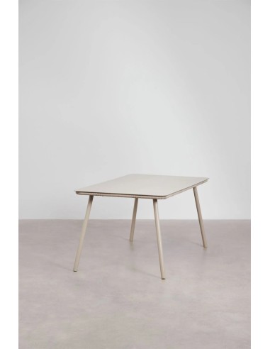 Table à manger rectangulaire 160x90 cm en verre et aluminium Arhiza - Sklum