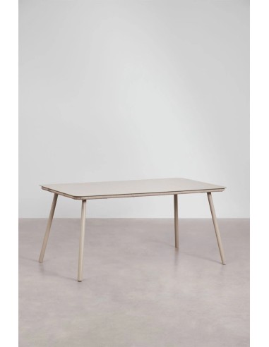 Table à manger rectangulaire 160x90 cm en verre et aluminium Arhiza - Sklum