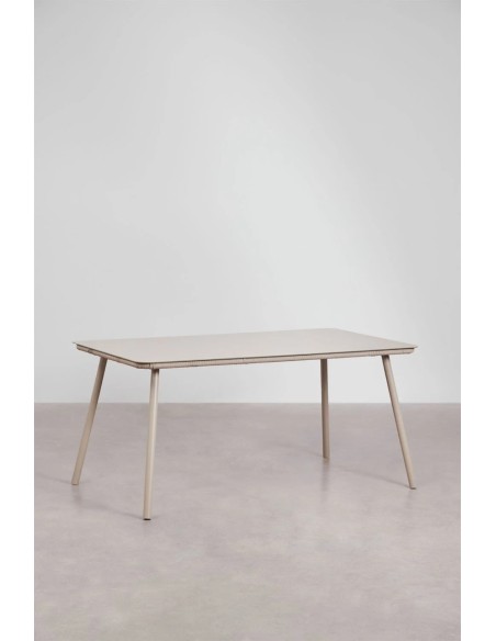 Table à manger rectangulaire 160x90 cm en verre et aluminium Arhiza - Sklum