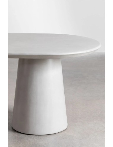 Table à manger ovale 220x95 cm en ciment Noemi - Sklum