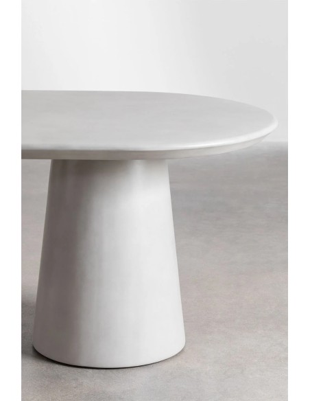 Table à manger ovale 220x95 cm en ciment Noemi - Sklum