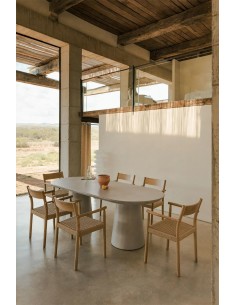 Table à manger ovale 220x95 cm en ciment Noemi - Sklum