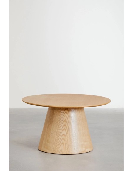 Table basse ronde Ø80 cm en bois Aura - Sklum