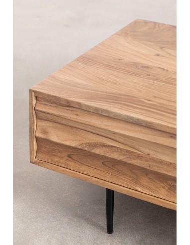 Table basse rectangulaire 120x60 cm en bois d'acacia Petter - Sklum