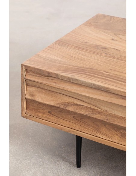 Table basse rectangulaire 120x60 cm en bois d'acacia Petter - Sklum