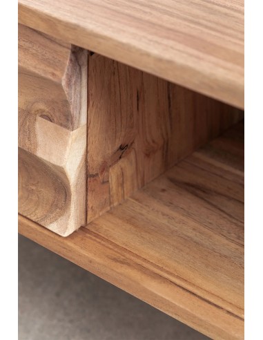Table basse rectangulaire 120x60 cm en bois d'acacia Petter - Sklum