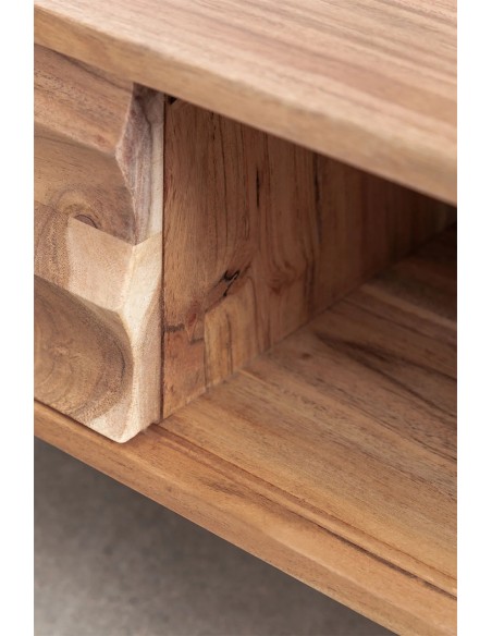 Table basse rectangulaire 120x60 cm en bois d'acacia Petter - Sklum